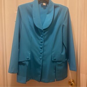 Wear Abouts Women's Size 18 Turquoise Button-up Jacket Business Casual USA Made